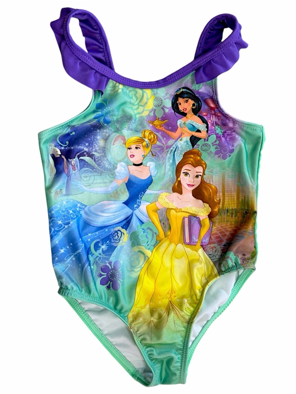 Vintage Disney Princess Swimsuit 4T Toddler Girl One Piece Bathing Suit